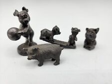 Small Pewter Pig Figurines 4 Pcs picture