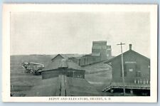 Brandt South Dakota SD Postcard Depot Elevators Exterior Building c1910 Vintage picture