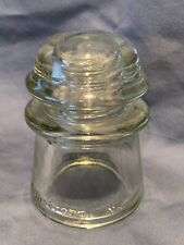 Vintage ARMSTRONG's  No. 2 Glass Electrical Insulator (Clear, Made in USA) picture