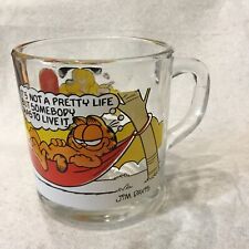 VTG McDonald’s Garfield Coffee Mug Cup Glass Hammock It’s Not a Pretty Life picture