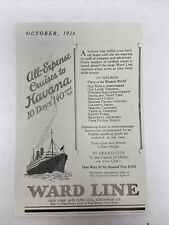 1926 WARD LINE Havana All Expense Cruises Print Ad Steamship Magazine Antique picture