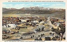Leadville Colorado Downtown Main Street Railroad Train Aerial Vtg Postcard A31 picture