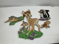 VTG  1964 Walt Disney Bambi Thumper Flower Owl Wall Art  Nursey 4 pieces Plaques picture