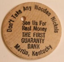 Vintage First Guaranty Bank Wooden Nickel Martin Kentucky picture