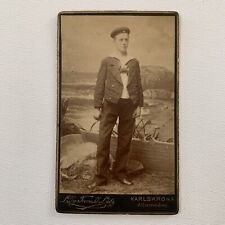 Antique CDV Photograph Handsome Young Man Sailor Boy Karlskrona Sweden picture