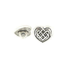 20 Tibetan Silver Irish Celtic Heart Knot Design Metal 17mm Bead Shank Buttons picture