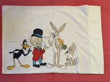 1 Single Vintage Pillowcase Looney Tunes 1970's Bugs Bunny Elmer Fudd Daffy Duck picture