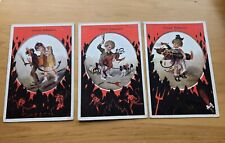 Lot Of 3  Artist Signed Schubert Krampus With Children With Border Postcards picture