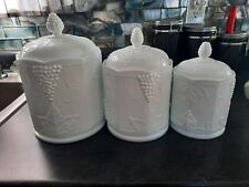 Milk White 3 Piece Canister Set picture