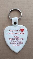 Vintage Classic PERLS DRUG STORE Somerville New Jersey Keychain Fob Key Ring CU picture