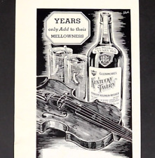 1936 Glenmore's Kentucky Tavern Vintage Print Ad Whiskey Fiddle Gentleman picture