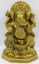 Lord Ganesha On Lotus Idol Mangalkari Ganesha Statue Good Luck God Deity H-8.5