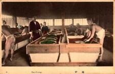 VINTAGE REAL PICTURE HAND COLORED POSTCARD - Tea Firing JAPAN BK33 picture