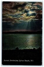 1908 Moonlight Oneida Lake Night View Sylvan Beach New York NY Postcard picture