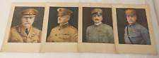 1918 Collier & Son The Four Famous Generals Prints WW1 15x12 Complete w/Summary picture