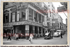 50s PHILIPPINES MANILA SAN MIGUEL BEER SIGN STREET SCENE CAR Vintage Photo 27204 picture