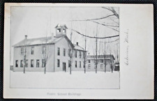 Public School Buildings Lakeview Michigan Snow RPPC Postcard 5.5x3.5