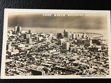RPPC LONG BEACH BUSINESS SECTION AERIAL VIEW WATSON AIRFOTOS VINTAGE POSTCARD picture