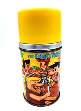 Vintage 1960's The Flintstones Aladdin Metal Thermos Yellow Cup 8 oz picture