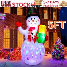 5ft Christmas Inflatable LED Snowman Light Up Outdoor Lighted Garden Decorations picture