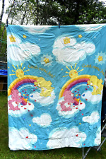 Vintage Care Bears Twin Comforter Blue Clouds Bedding Catch Some Fun Bedspread picture