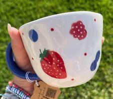 LANG By Design Group  Hand Painted Strawberry And other  Berries Coffee Mug 8 Oz picture