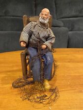 Old Man In Net/Chair Signed By Artist Sylvette Amy picture