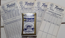 Vintage BORDEN Ice Cream 1 SEALED DECK BRIDGE CARDS & 4 SCORE CARD SHEET PACKS picture