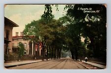 Syracuse NY-New York, E. Fayette St, Trees Arched Over St., Vintage Postcard picture