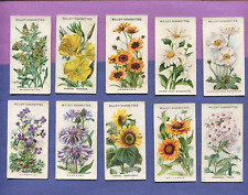 1910 W.D. & H.O. WILLS CIGARETTES OLD ENGLISH GARDEN FLOWERS 10 TOBACCO CARDS picture