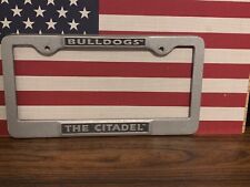 Vintage The Citadel Bulldogs Metal License Plate Frame Military College picture