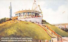 Atlantic Restaurant & Tower, 1938 Empire Exhibition, Scotland, unused postcard picture
