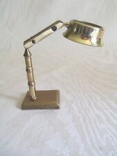 Petite Solid Brass Desktop Magnifying Glass Vintage Magnifier Adjustable Stand picture