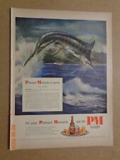 Vintage Print Ad -1951 for PM Blended Whiskey and Doughboy - Swordfish picture
