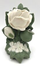 Antique Robinson & Leadbeater Parian Ware Bud Vase Green White Floral  picture