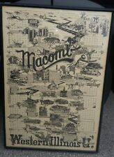 Vintage Rare 1975 Macomb Illinois Township Genealogy History Original Poster picture