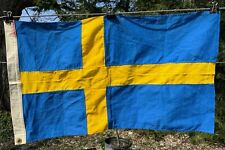 Vintage Sweden Cotton Flag 32” X 19” Kronan AB Halsingborg picture