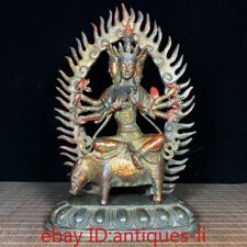 Chinese antique collection bronze clay and gold moridji heavenly bodhisattva picture