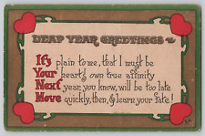 Postcard Vintage Leap Year Greetings  c 1910? picture