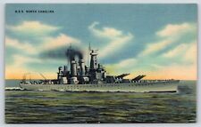 USS North Carolina Navy Vintage Postcard picture