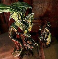 Ebros Mother And Baby Gaia Tree Earth Dragon Wyrmling Statue Figurine SET OF 2 picture