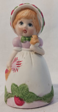 Vintage Jasco Taiwan Porcelain Little Strawberry Girl Bell picture