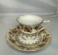 Beautiful Vintage Footed Gold Castle Japan Hostess Demitasse Cup And Saucer picture