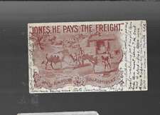 BINGHAMTON NY VINTAGE POSTCARD sepia GENERAL JONES HE PAYS the FREIGHT 1905 picture