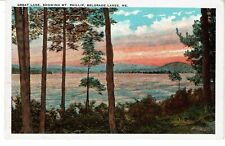 vintage Great Lake Showing Mt Phillip Belgrade lakes Maine Postcard trees sunset picture