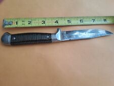 Vintage Imperial Prov. RI. A. Striped Handle Fixed Blade Knife. All Metal USA  picture