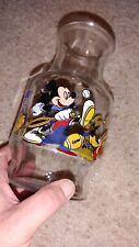 Vintage Disney Anchor Hocking Juice Decanter Carafe Mickey Goofy Donald 9