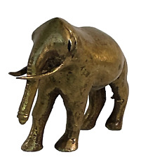 Vtg Solid Brass Elephant Figurine 4.5