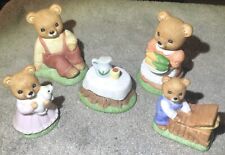 Vintage Homco Home Interiors Bears Enjoying A Picnic Figurines Lot 5 1462 Rare picture