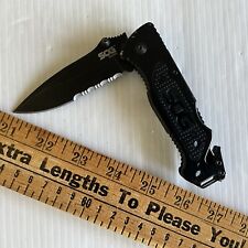 SOG Escape Tactical Folding Knife Serrated Edge Blade Emergency picture